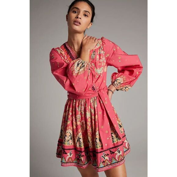 ANTHROPOLOGIE RAQUEL EMBROIDERED MINI DRESS, XL - Picture 3 of 12